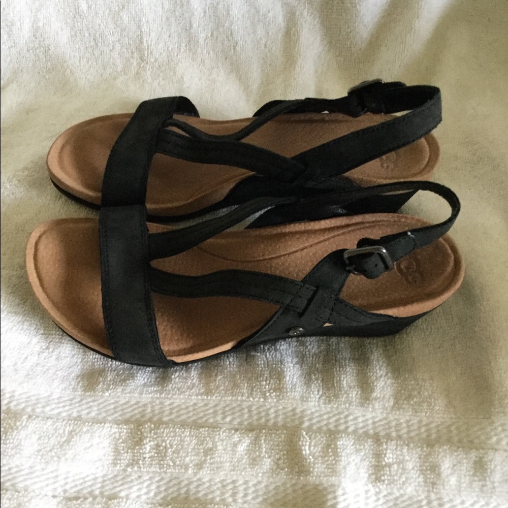 Ugg Melissa suede leather wedge sandals size 5.5 - Picture 5 of 10